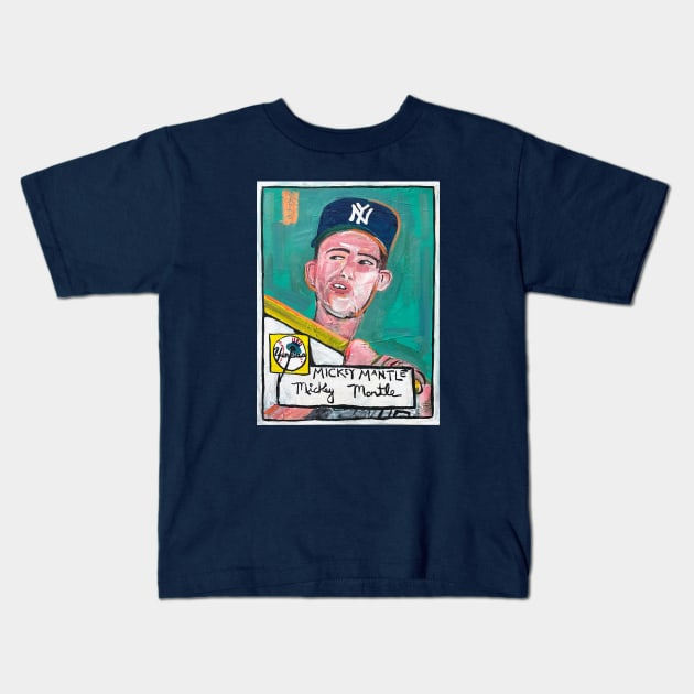 Mickey Mantle Kids T-Shirt by ElSantosWorld